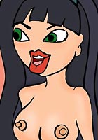 sex toons Bratz girls visit each other with dildo cartoon pics