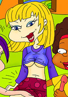 free Sex toons Chukie offer his dick to Agelica and Susie cartoon pics