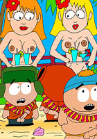 Belle Pocahontas Cartman celebrating his bithday at Hawaii famous porn cartoon