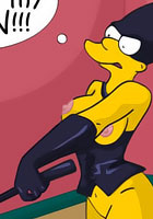 super Hot BDSM night Homer strapon fucked by his busty Marge anime
