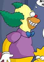 comicsCute Lisa and Bart Simpsons was trilled by Krusty clown exclusive