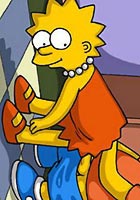 Comics toons Lisa simpson in black Lingerie Showing her butt to Bart