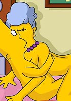 super The Simpsones horny granny love fucking with Bart and Homer anime