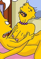 Adult toon The Simpsones horny granny love fucking with Bart and Homer pics