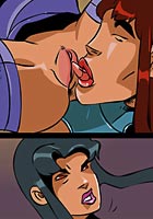 free Cruel Blackfire forcing Starfire to lick her wet holes image