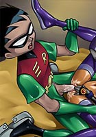 comics Raven and Starfire in 69 position licking each other exclusive