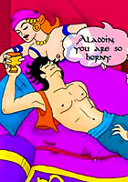 Comix! About Aladdin and sexy slut in parlor house famous porn cartoon