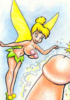 sex toons Cute Tinkerbell shows her magic pussy cartoon pics