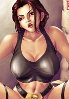 Cartoon valley Lara Croft Tomb Raider unforettable sex action toon comics