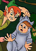 Hot! Comix Peter Pan and Wendy dirty sex in forest drawn comix toon sex