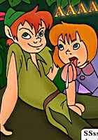 Comix Peter Pan and Wendy dirty sex in forest drawn comix porn