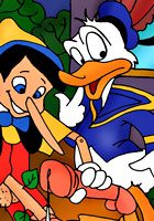 Nude Fred Flinstone sucked for Donald Duck famous toons porn