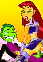 free Starfire ride Beast Boy hard dick famous shocking toons created