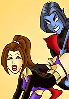 Toon party Starfire ride Beast Boy hard dick toon comics