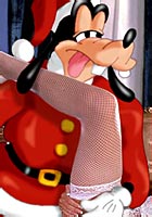 CartoonNude Santa Goofy fucking human babe in sexy lingerie comics